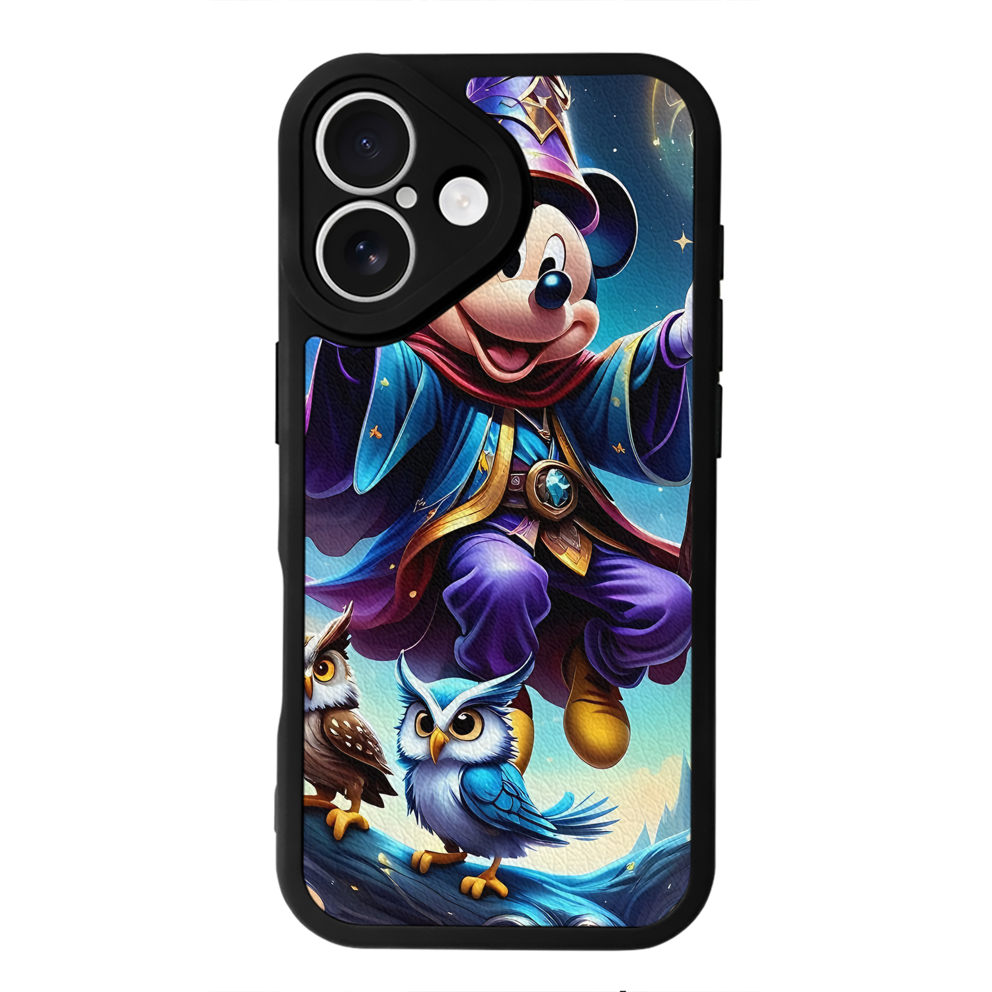 （画像用） ミッキーマウス Mickey Mouse 【iPhone 16シリーズ対応】シリコンスマホケース（レザー調） 材質：シリコン